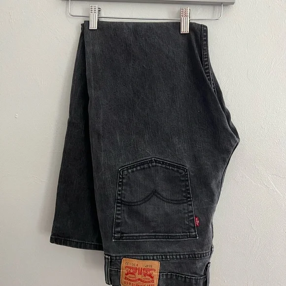❌SOLD❌ LEVI STRAUSS & CO 514 dark grey regular fit men’s jeans W 36 L 32 - Picture 4 of 9